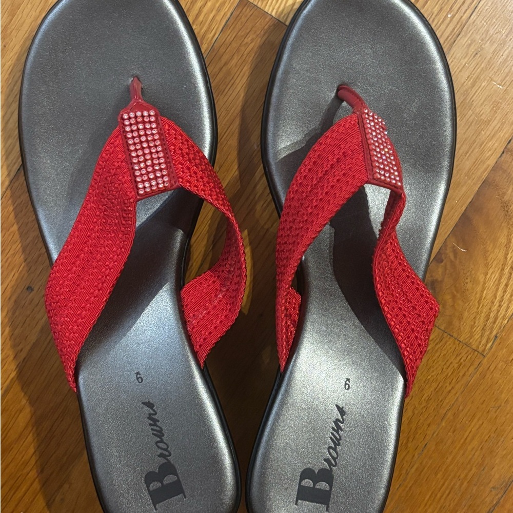 Red Beaded Women's Sandals